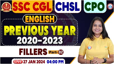 Ssc Cgl Chsl Chsl English Class Fillers In English Foundation