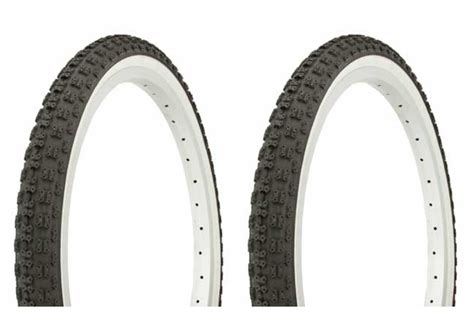 Tire Set 2 Tires Two Tires Duro 20 X 1 75 Black White Side Wall