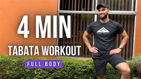 4 Minute Tabata Full Body Workout No Repeat No Equipment YouTube