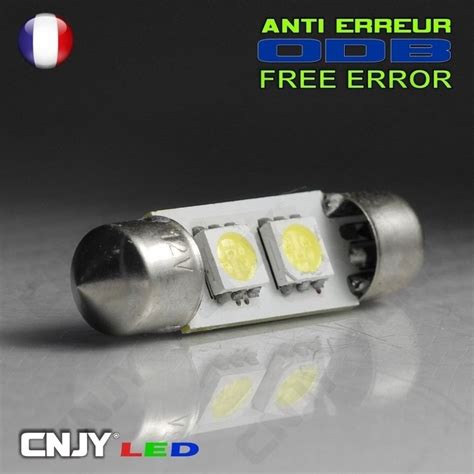 1 AMPOULE ANTI ERREUR TYPE NAVETTE C5W 12V A 2 LED SMD 36MM à 2 77