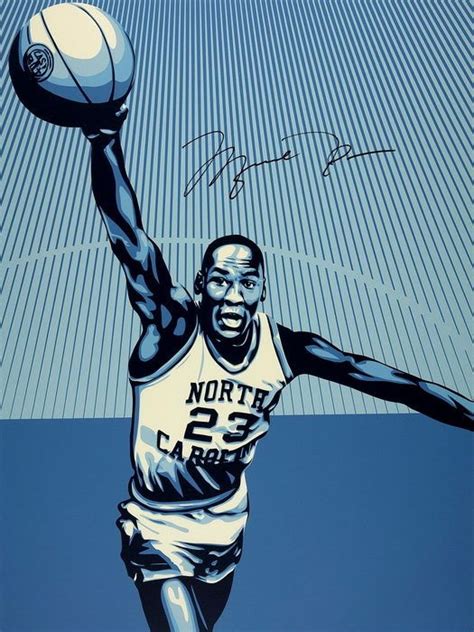 Michael Jordan North Carolina Retro Art Basketball 16x12 Print Poster