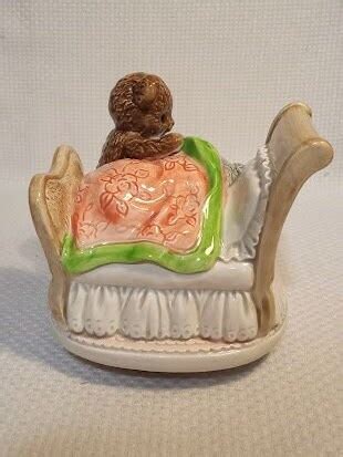 S Otagiri Japan Teddy Bear Music Box Plays Schubert S Etsy