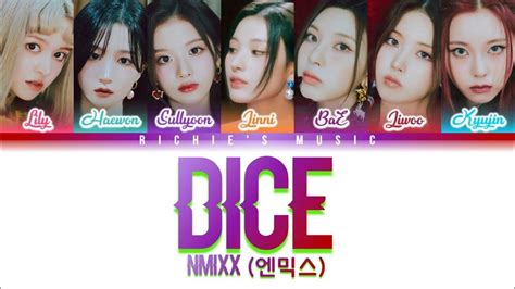 Nmixx 엔믹스 Dice [color Coded Lyrics Han Rom Eng] Youtube