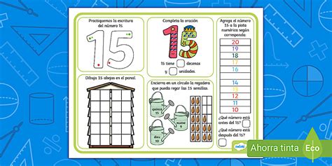 Hoja de Trabajo Número 15 guía matemática Twinkl