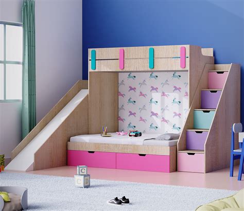 Buy Sleep N Slide Bunk Bed With Slide and Storage (Brown) at 20% OFF ...