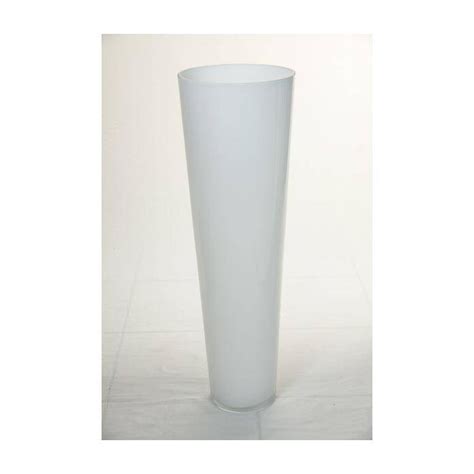 Grand vase conique en verre ANNA AIR blanc 70cm Ø 22cm