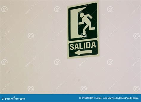 Exit Spanish Salida Sign Indicating The Emergency Exit Stock Image Image Of Escape Rescue