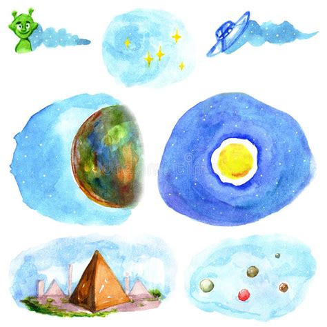 Space Miniatures Drawings Of Planets Aliens Cartoon Character Stars