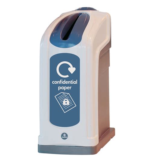 Glasdon Nexus Secure Lockable Confidential Waste Bin Grey Blue