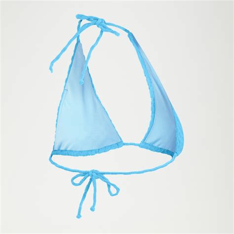 Flu Nte Terry Triangle Bikini Top Blue Speedo Uk