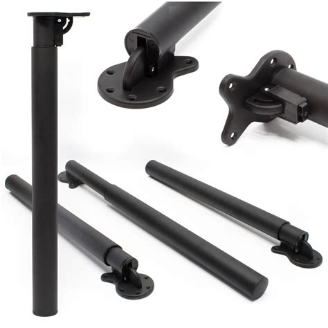 Pied de table Lot de 4 Noir Support de table Réglable en hauteur 70