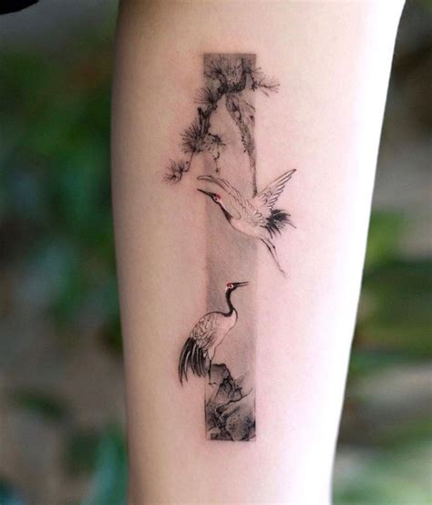 Crane Tattoo By Xing Almond Artofit