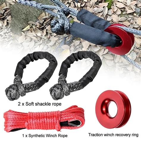 AU05 Car Synthetic Soft Shackle Trailer Pull Rope Winch Line Cable Rope