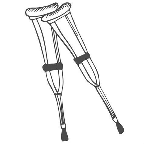 Premium Vector Crutches Doodle Vector Icon Drawing Sketch