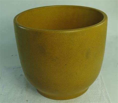 Rare Vintage Gainey Ceramics Matte Speckled Mustard Yellow Pottery