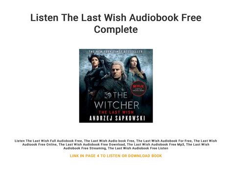 Listen The Last Wish Audiobook Free Complete By Dzvezdamonica Issuu