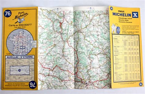 Carte Michelin N Aurillac St Etienne Ancien Guide Plan