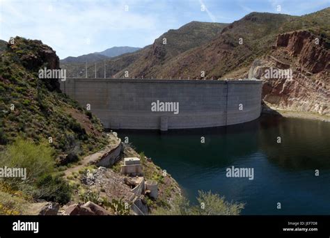 Theodore Roosevelt Dam, Arizona, the USA, is a dam which stops the Salt ...