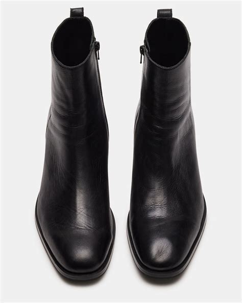 Richie Black Leather Boots Mens Boots Steve Madden