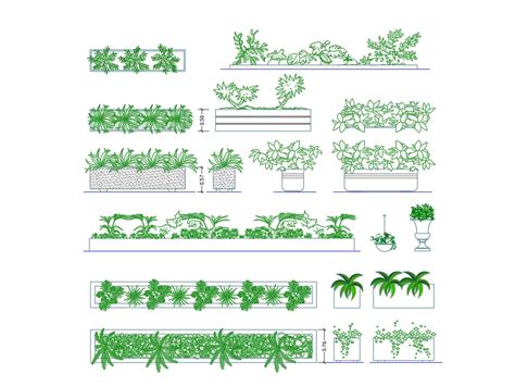 Plantas E Arbustos Em Vasos Em Autocad Cad Kb Bibliocad