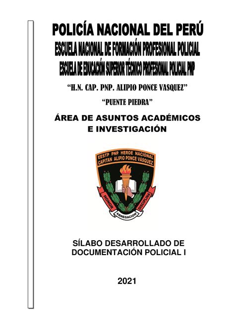 Silabo De Documentación Policial I 22set21