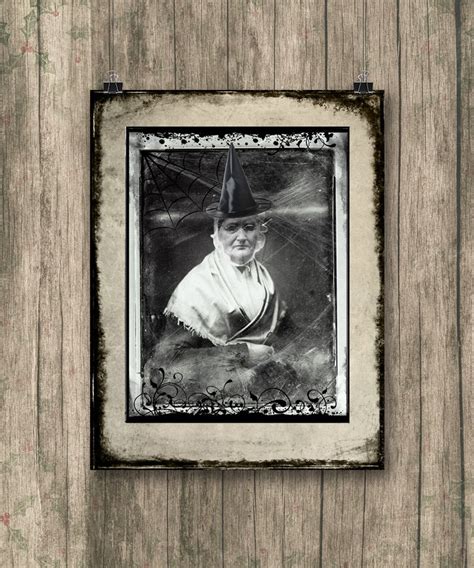 Witch Portrait Art Print Digital Antique Halloween Magic Etsy