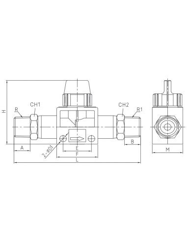 RF 31K Vanne à trois voies mâle mâle conique BSPT Aera Pneumatic