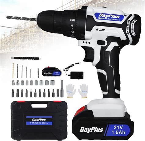 Cordless Drill Driver 21v Combi Drill Power Drill Kit Electric