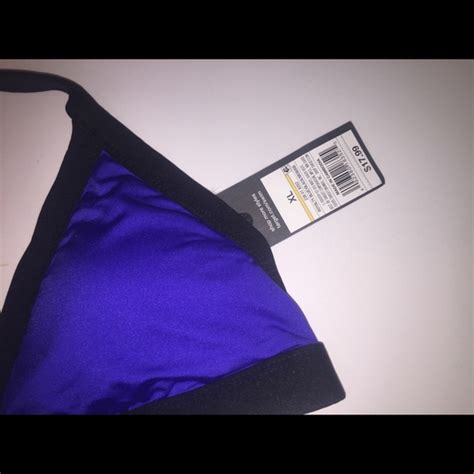 Mossimo Supply Co Swim Mossimo Blue Black Triangle Bikini Top Tie Xl New Poshmark