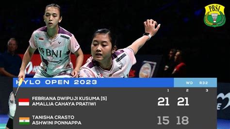 Hasil Hylo Open 2023 Babak 32 Besar Apriyani Siti Fadia Dan Febriana