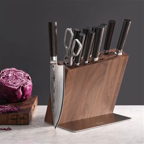 12 Piece Hua Knife Block Set Haku Series Damascus Knives Touch Of