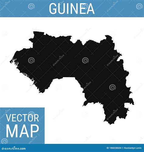 Guinea Vector Map With Title Stock Illustration Illustration Of Black