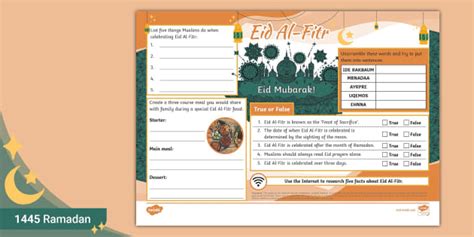 Ks Eid Al Fitr Activity Mat Hecho Por Educadores Twinkl