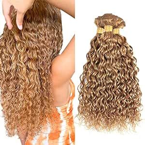 Amazon Bundles Honey Blonde Human Hair Bundles Blonde Water Wave Bundles