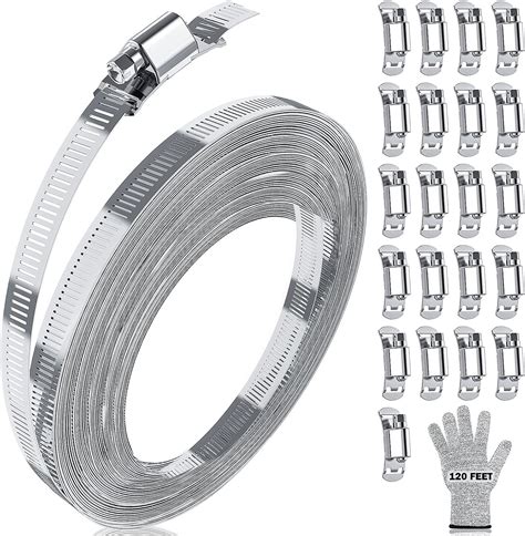 American Adjustable 304 Stainless Steel Hose Clamps Pipe Clamp Worm