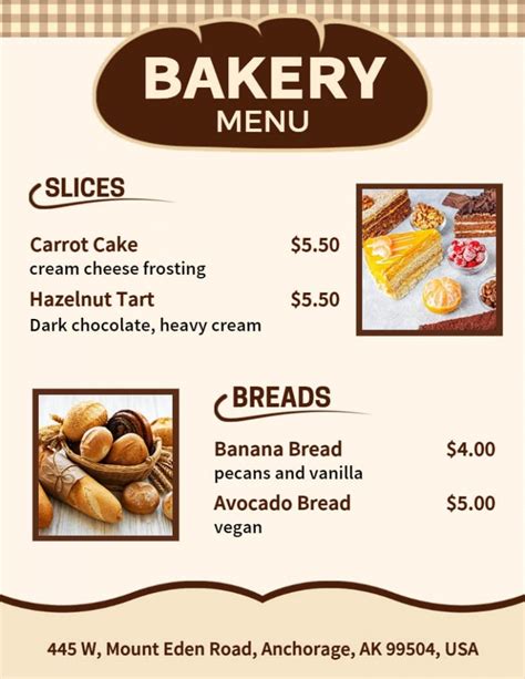 Bakery Menu Design Ideas, Examples, and Samples