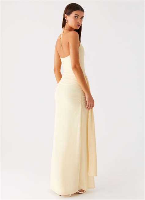 Signal Halter Maxi Dress - Sunny Yellow – Peppermayo