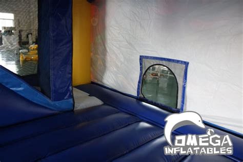 Super Heroes Bounce House With Inside Slide Omega Inflatables Factory