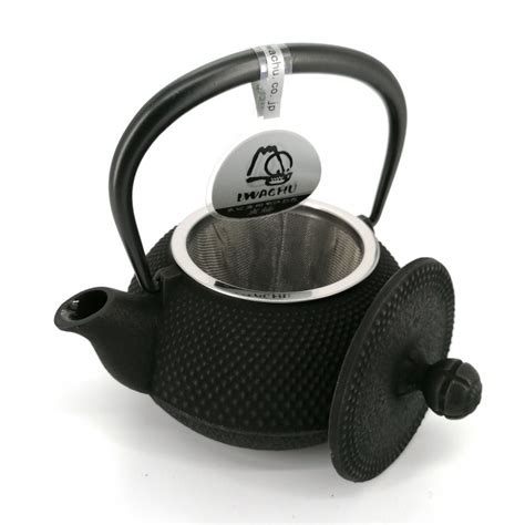 Japanese Cast Iron Teapot Iwachu Arare Lt Black