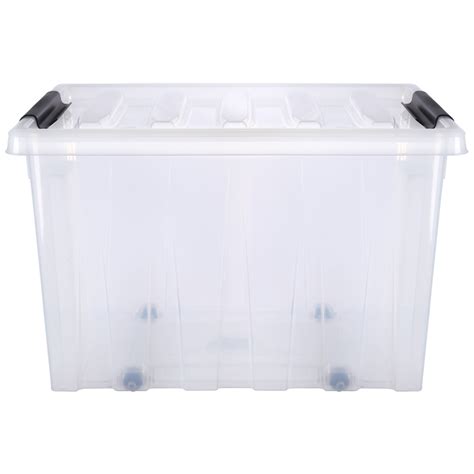 Контейнер Rox Box с крышкой и роликами 70 л., 580х390х350 мм