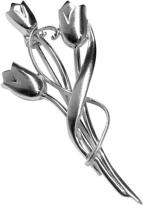 Sterling Silver Mackintosh Design Tulips Brooch Size Guide Mm