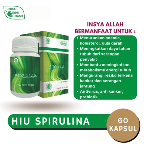 Jual Herbal Indo Utama Spirulina Kapsul Asli Original Hiu