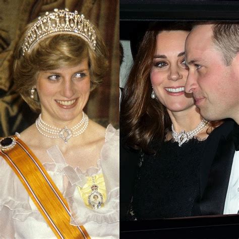 Kate Middleton Wearing Princess Dianas Jewelry Kate Inherited Dianas Engagement Ring Earrings