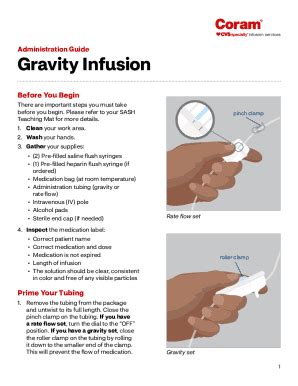 Fillable Online How To Administer Iv Medication Using Gravity Infusion