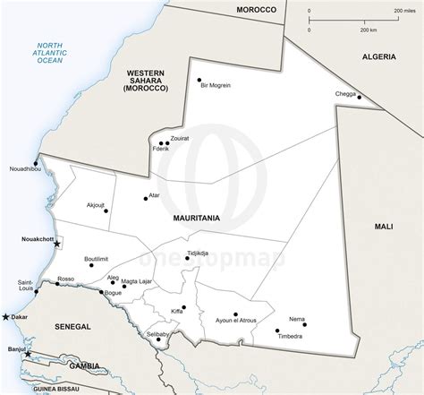 Free Vector Map of Mauritania Outline | One Stop Map