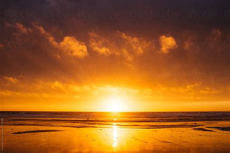 Sunset On Washington State Coast Usa Pacific Ocean By Stocksy