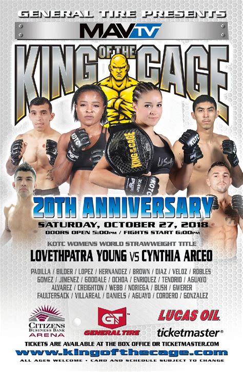 King of the Cage to celebrate 20th anniversary on October 27