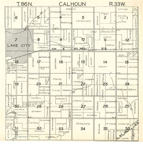 Plat Map Calhoun County Iowa An Iagenweb Project