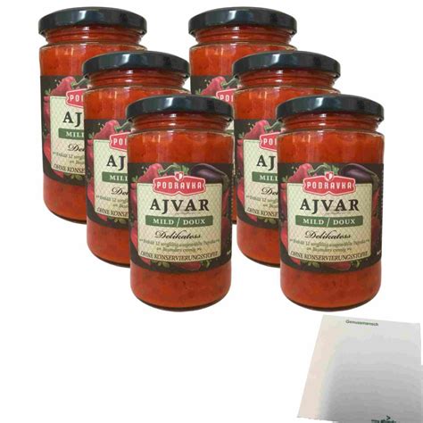 Podravka Ajvar Mild Delikatess 6er Pack 6x350g Glas Usy Block