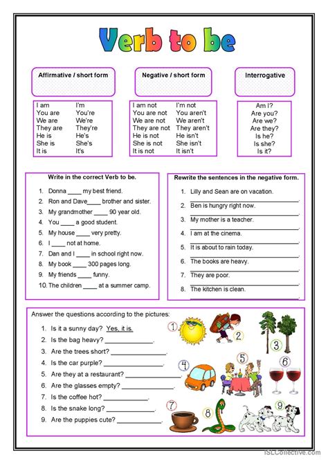 The Verb To Be English Esl Worksheets Pdf And Doc